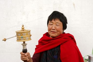 Bhutan glückliche Frau